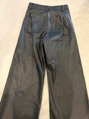 Zara black faux leather pants size 4